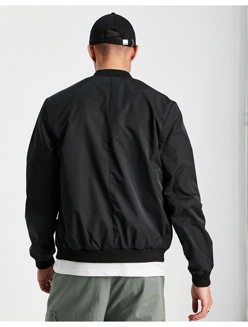 ASOS DESIGN lightweight bomber jacket in black