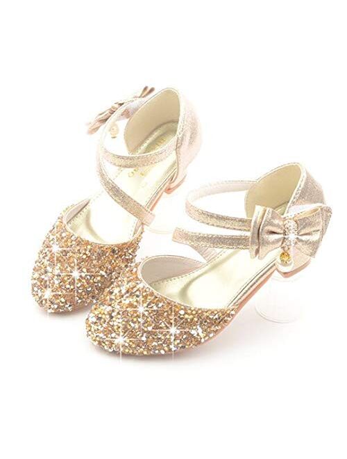 LFHT Little Kids Girls Dress Shoes Mary Jane Wedding Party Shoes Glitter Bridesmaids Princess Heels Sandals(Toddler/Little Kid)