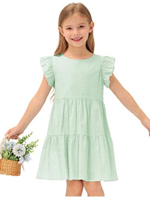 GRACE KARIN Girls Summer Dress Sleeveless Casual Crewneck A-Line Dresses for 5-12 Years Kids