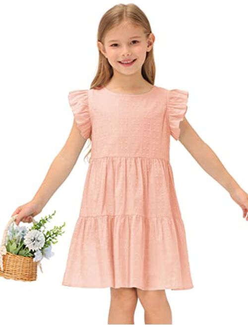 GRACE KARIN Girls Summer Dress Sleeveless Casual Crewneck A-Line Dresses for 5-12 Years Kids