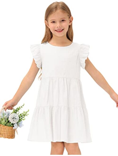 GRACE KARIN Girls Summer Dress Sleeveless Casual Crewneck A-Line Dresses for 5-12 Years Kids