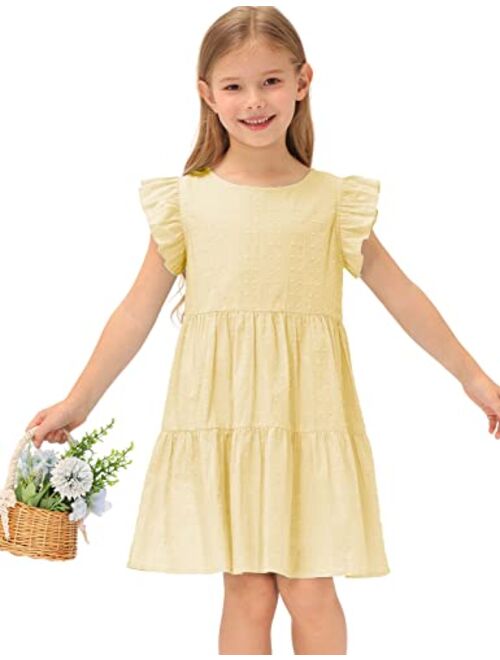 GRACE KARIN Girls Summer Dress Sleeveless Casual Crewneck A-Line Dresses for 5-12 Years Kids