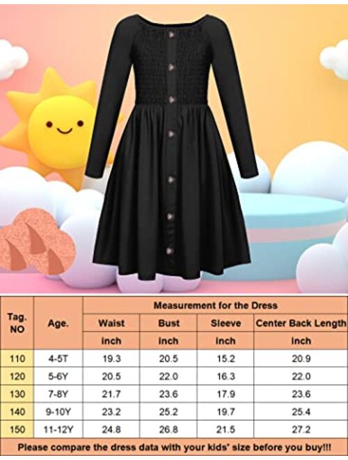 Greatchy Girls Dress Tie Dye Cold Shoulder Long Sleeve School Casual Cute A-Line Swing Skater Dresses