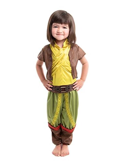 Little Adventures Deluxe Dragon Princess Warrior Dress Up Costume - Machine Washable Girl Child Pretend Play Party Outfit