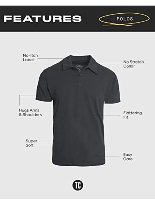 True Classic Polo Shirts for Men, Premium Fitted Golf Shirts for Men and Mens Polo Shirts Short Sleeve