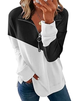 SHEWIN Women's Casual Zip Up Hoodie Jacket Long Sleeve Drawstring Hooded Sweatshirt with Pocket