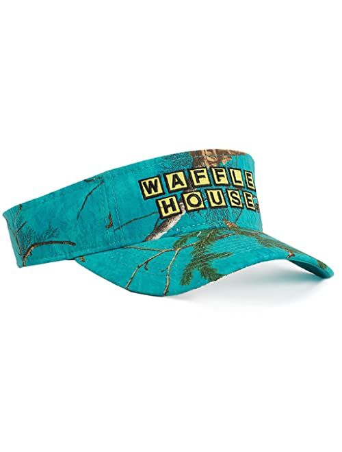 Realtree Xtra Color Camo Waffle House Visor | Adjustable Velcro Backing | Baseball Hats | Limited Edition for Men and Women