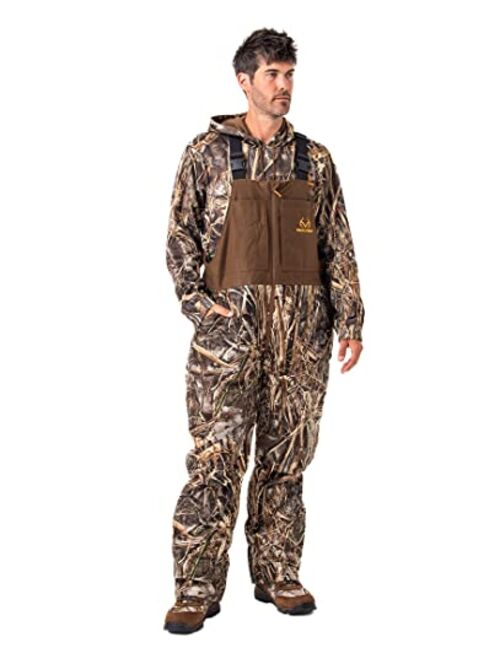 Realtree Men's Edge/Timber Camo Hunting Insulated Waterproof Windproof Breathable Midweight Super Warm Bibs Coveralls