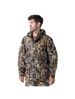 Men's Edge/Timber/Max-7 Camo Hunting Insulated Cold Weather Parka Jacket - Wind-proof, Mid-weight and Super Warm