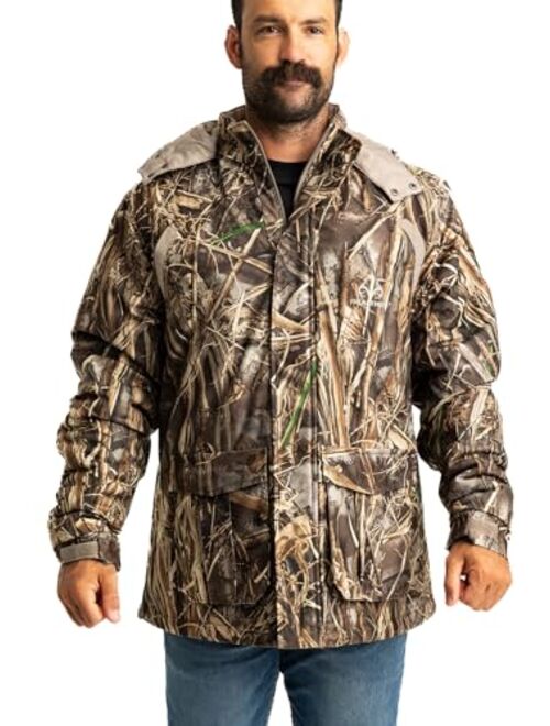 Realtree Men's Edge/Timber/Max-7 Camo Hunting Insulated Cold Weather Parka Jacket - Wind-proof, Mid-weight and Super Warm