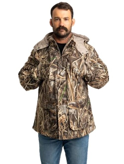 Realtree Men's Edge/Timber/Max-7 Camo Hunting Insulated Cold Weather Parka Jacket - Wind-proof, Mid-weight and Super Warm