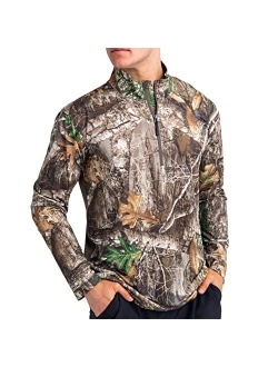 Men's Camo Hunting 1/4 Zip Performance Pullover Shirts