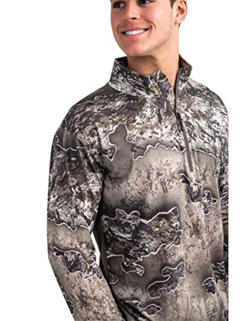 Realtree Men's Camo Hunting 1/4 Zip Performance Pullover Shirts