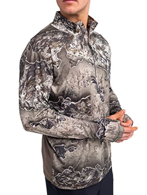 Realtree Men's Camo Hunting 1/4 Zip Performance Pullover Shirts