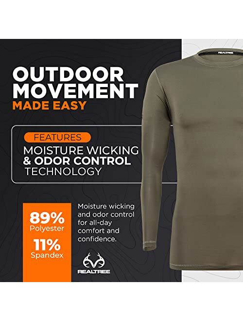 Realtree Base Layer Thermal Underwear for Men - Hunting Gear, Cold Weather Long Sleeve Shirt Long Johns Top