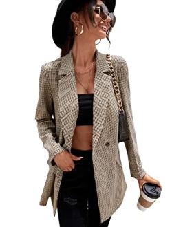 Women's Graphic Print Blazer Button Open Front Long Sleeve Jacket Multicolored