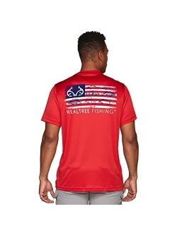 Fishing Camo Americana Saltwater Fish Flag T-Shirt | UV Protection | Dry Weave Shirts for Men and Women