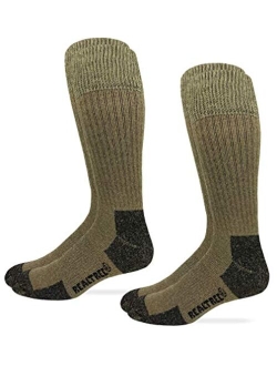 Mens Merino Wool Blend Non Binding Comfort Top Tall Boot Socks 2 Pair Pack