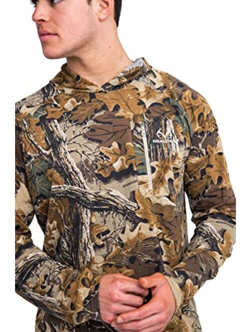 Realtree Men's EDGE/ORIGINAL/Adavantage Classic Camo Hunting Bamboo Hoodie Shirts For Running, Hiking and Hunting