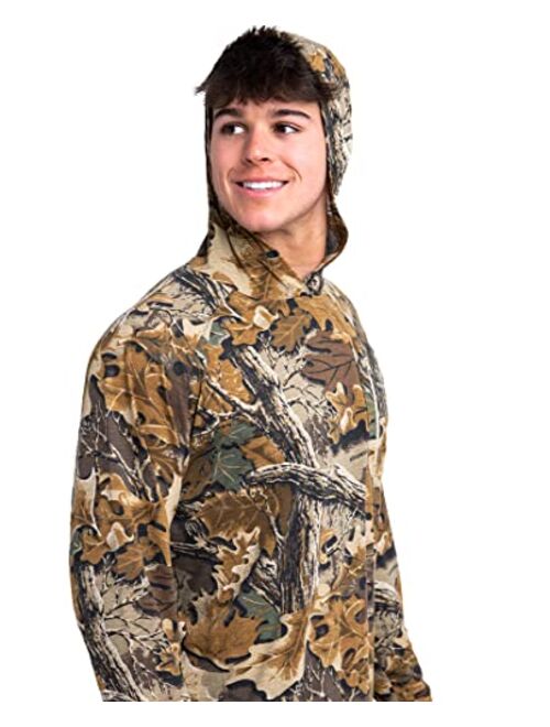 Realtree Men's EDGE/ORIGINAL/Adavantage Classic Camo Hunting Bamboo Hoodie Shirts For Running, Hiking and Hunting