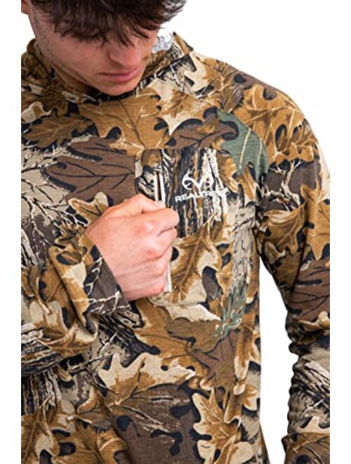 Realtree Men's EDGE/ORIGINAL/Adavantage Classic Camo Hunting Bamboo Hoodie Shirts For Running, Hiking and Hunting