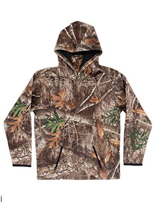 Realtree Boy's Hooded Performance Fleece Tech Pullover with Neck Gaiter