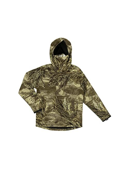 Realtree Boy's Hooded Performance Fleece Tech Pullover with Neck Gaiter