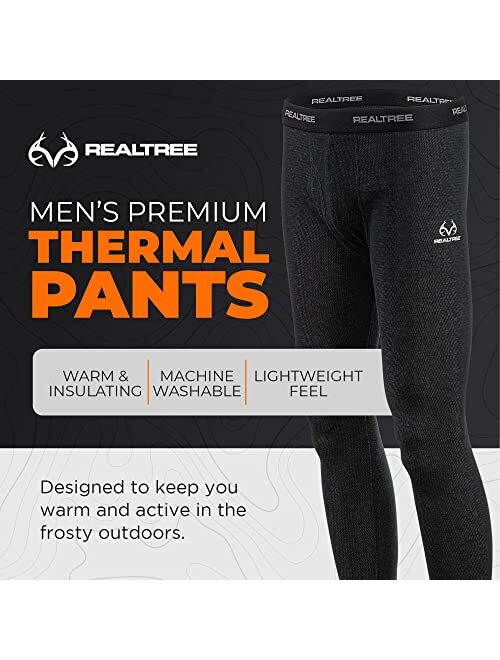 Realtree Thermal Pants for Men -Underwear Long Johns Bottoms -Warm and Insulating -Extreme Cold Weather Gear, Hiking, Hunting