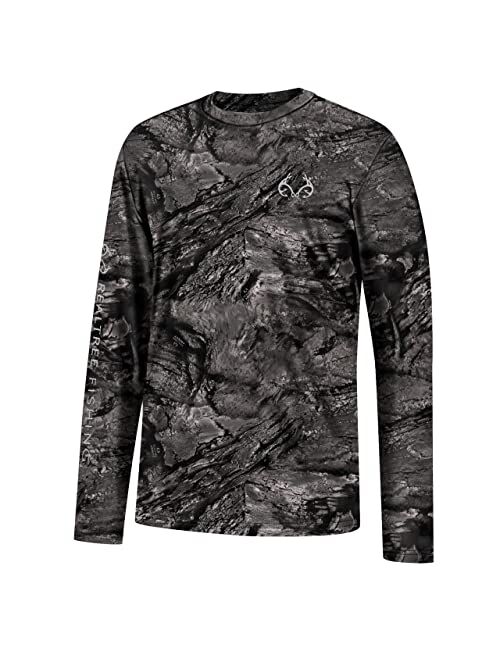 Realtree Men's Fishing Camo Sun Protection UV UPF 50+ Long Sleeve Shirts and Hoodies Running Hiking Quick Dry