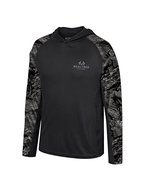 Realtree Men's Fishing Camo Sun Protection UV UPF 50+ Long Sleeve Shirts and Hoodies Running Hiking Quick Dry