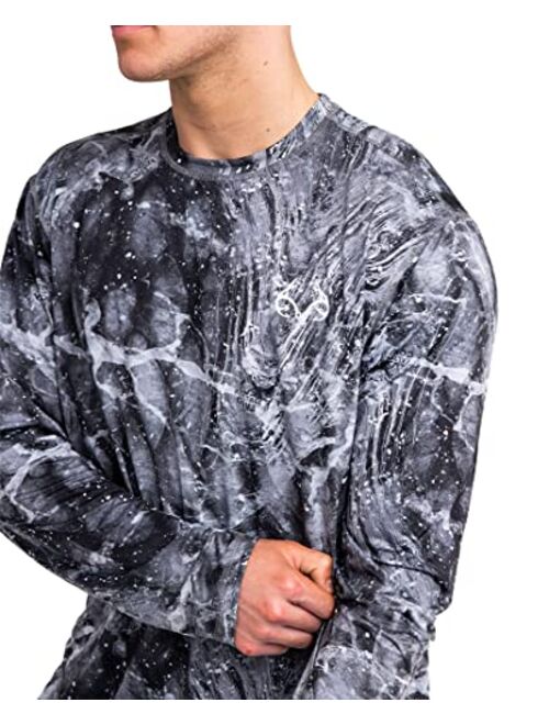 Realtree Men's Fishing Camo UPF 50+ | Reverisble | Dry Weave | Moisture Wicking | Long Sleeve Shirts | Limited Edition