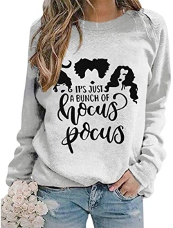 Hebbe Hocus Pocus Sweatshirt For Women Halloween Sweatshirt Funny Sanderson Sisters Long Sleeve Pullovers Sweatshirts Tee Tops