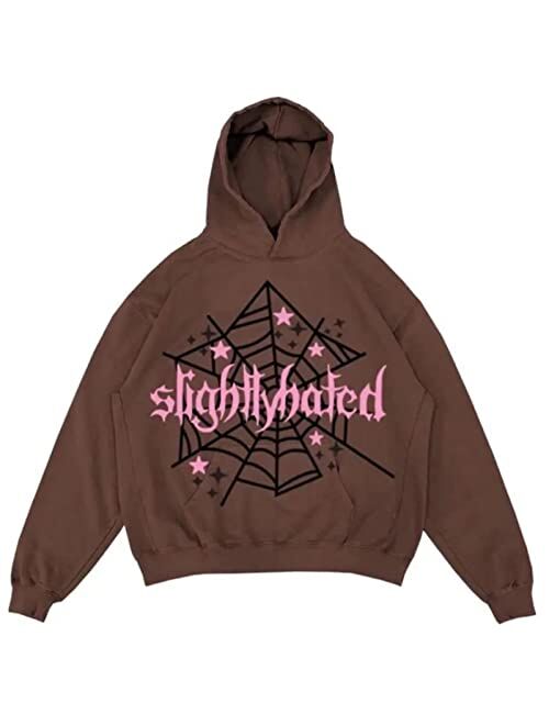 YEOU Women Rhinestone Y2K Spider Skeleton Hoodies Punk Jackets Streetwear Goth Harajuku Oversized Zip Up Hoodie