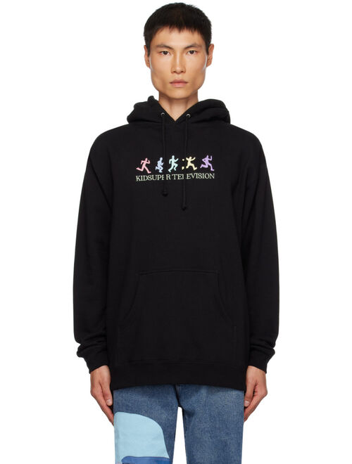 Black 'KidSuper Television' Running Guys Hoodie