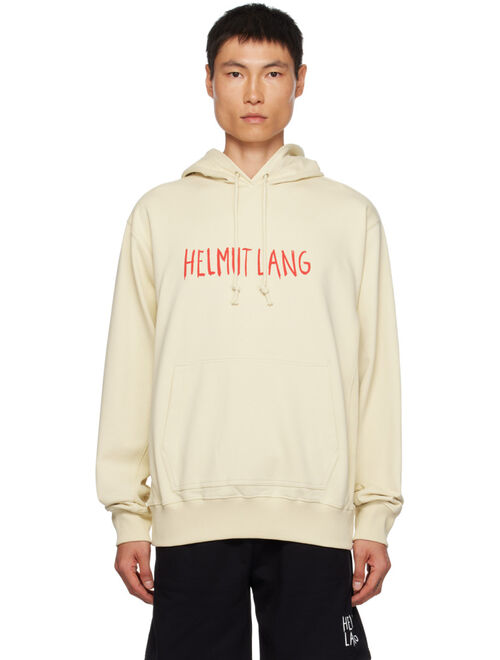 Helmut Lang Beige Printed Hoodie