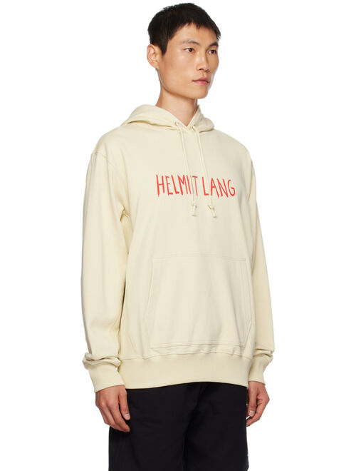 Helmut Lang Beige Printed Hoodie