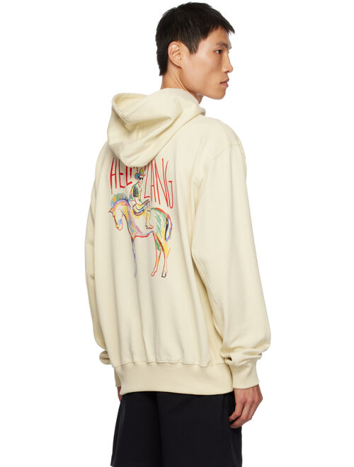 Helmut Lang Beige Printed Hoodie