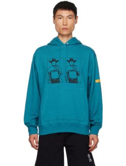 Helmut Lang Blue Printed Hoodie