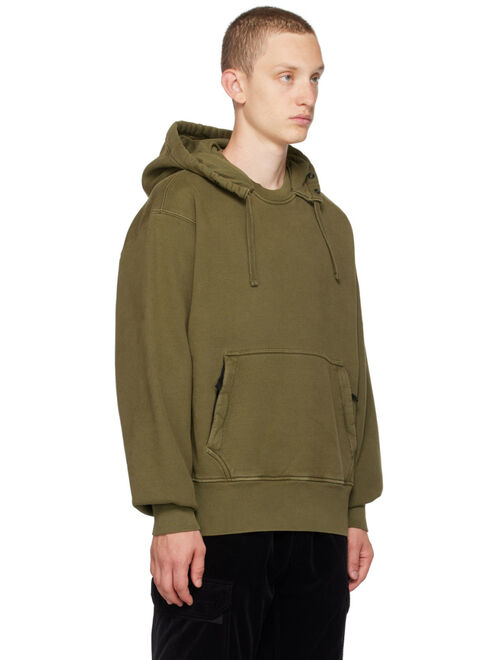 Stone Island Khaki Garment-Dyed Hoodie