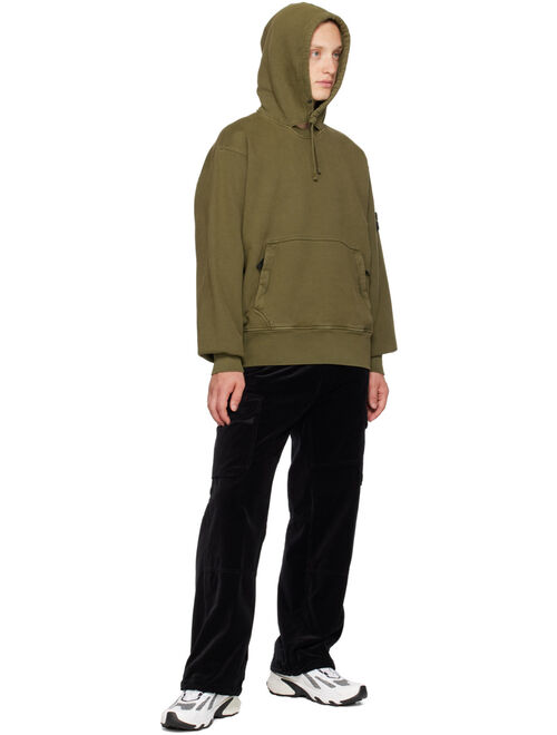 Stone Island Khaki Garment-Dyed Hoodie