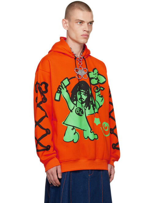 Chopova Lowena Orange On The Phone Hoodie