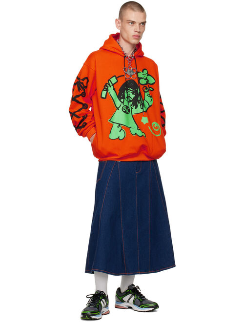 Chopova Lowena Orange On The Phone Hoodie