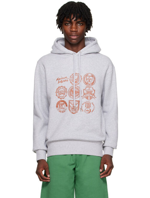 Maison Kitsune Gray Printed Hoodie