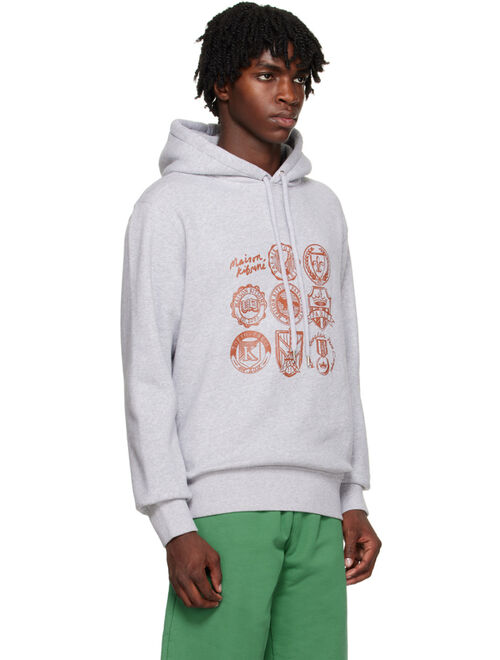 Maison Kitsune Gray Printed Hoodie