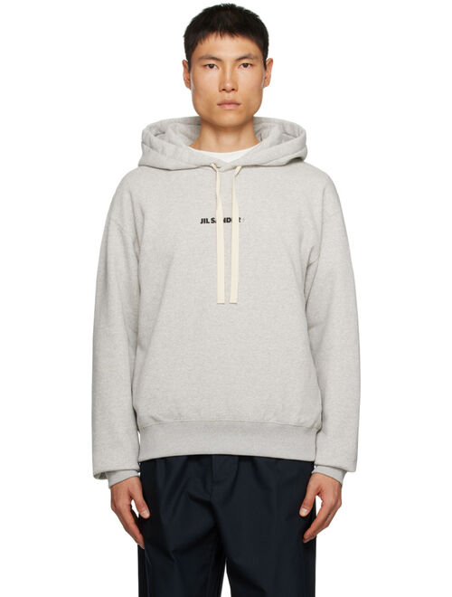 Jil Sander Gray Printed Hoodie