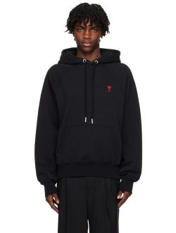 AMI Alexandre Mattiussi Black Ami de Coeur Hoodie