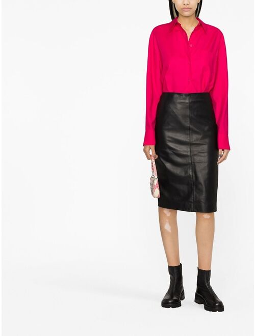 PINKO leather pencil skirt