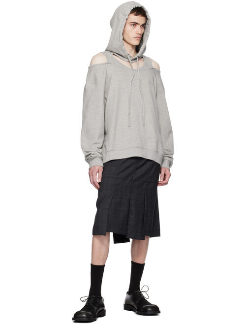 lesugiatelier Gray Cutout Hoodie