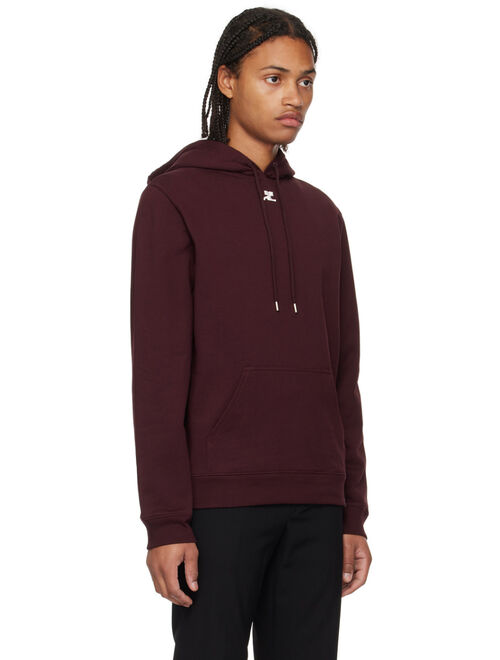 Courreges Burgundy Embroidered Hoodie