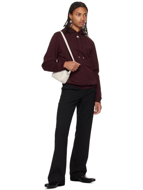 Courreges Burgundy Embroidered Hoodie